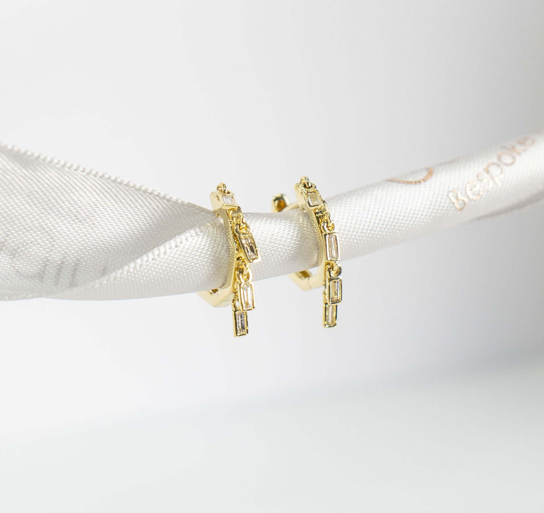 DSC07222_edited_1 Yellow Gold Hexagonal Huggie Earrings with Baguette Diamond Fringe